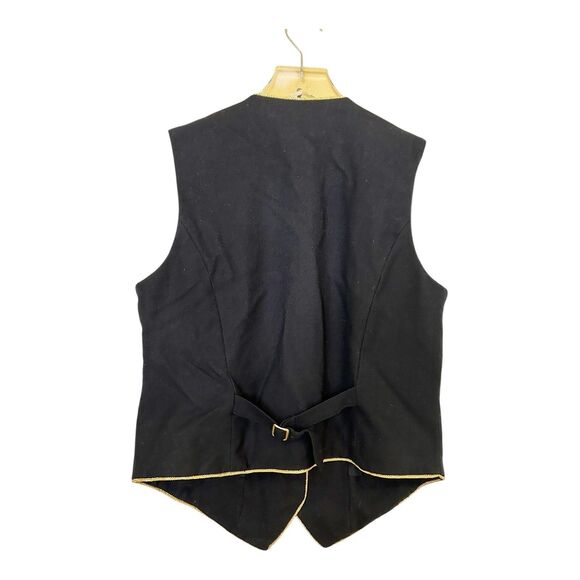 JENNA VTG Bow Beaded Christmas Tree Topiary Wool Vest Sz M - Picture 5 of 5